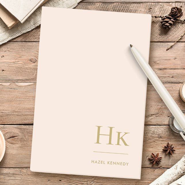 Bloco De Notas Monograma Cor-de-rosa Simples Feminina Moderna Mín (Criador carregado)