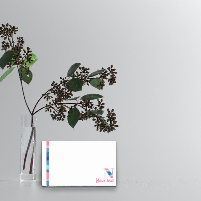 Bloco De Notas Monograma - coral azul - letra N notas (Criador carregado)