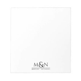 Bloco De Notas Monograma de Ampersand de casal