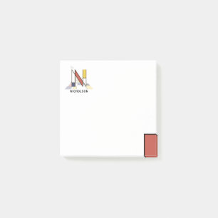 Bloco De Notas Monograma de Arte Moderna. Letra N