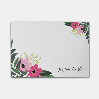 Bloco De Notas Monograma de Borda Floral Chic