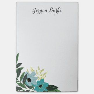 Bloco De Notas Monograma de Borda Floral Chic