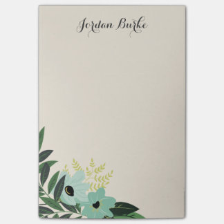 Bloco De Notas Monograma de Borda Floral Chic