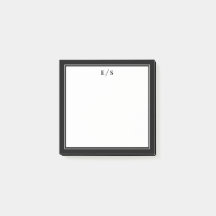 Monograma de bordas brancas e pretas minimalistas