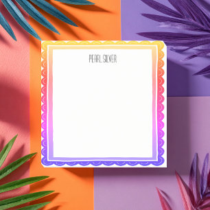 Bloco De Notas Monograma de Chic PERSONALIZADO Colorido Scallop P