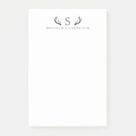 Bloco De Notas Monograma de Cinzas de veados clássicos