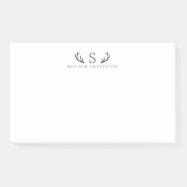 Bloco De Notas Monograma de Cinzas de veados clássicos