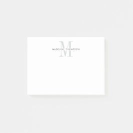 Bloco De Notas Monograma de Cinzas Moderna