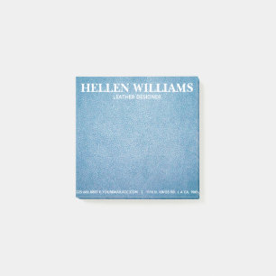 Bloco De Notas Monograma de Couros Falsos de Textura Azul