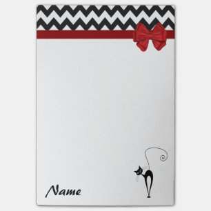 Bloco De Notas Monograma de gato cômico elegante