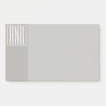 Monograma de Iniciais | Branco Sobre Cinzas Leves