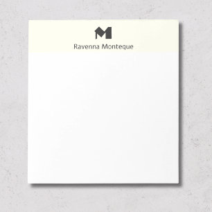 Bloco De Notas Monograma de Letra de Nome Personalizado Minimalis