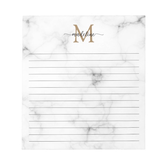 Bloco De Notas Monograma de Letra de Script Moderno Feminino em D (Frente)