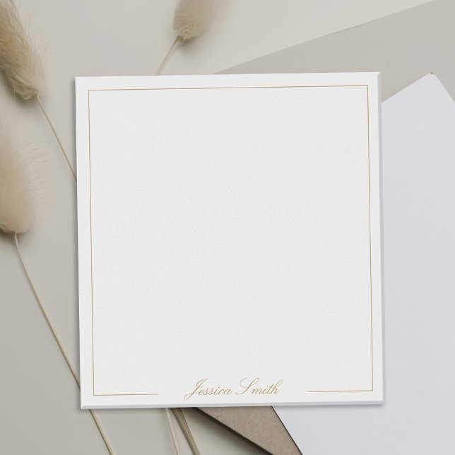 Bloco De Notas Monograma de Letra Elegante em Dourado (Criador carregado)