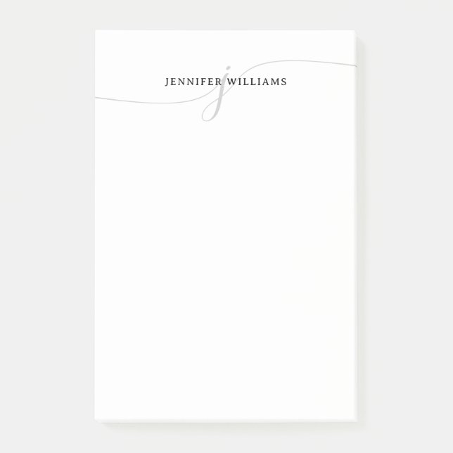 Bloco De Notas Monograma de Letras Minúsculas Mínimas de Cinzas N (Frente)