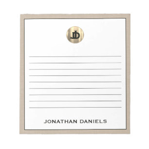 Bloco De Notas Monograma de Linen de Cerco Personalizado Vincular
