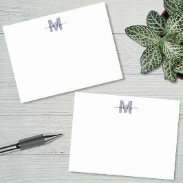 Bloco De Notas Monograma de Nome Minimalista Simples Azul Marinho