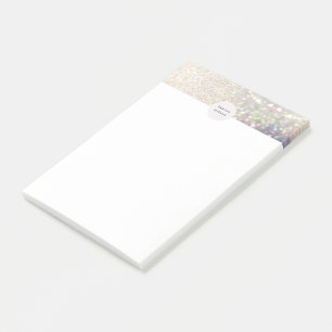 Bloco De Notas monograma de ouro iridescente