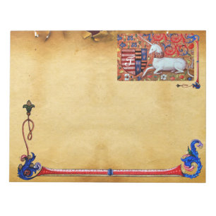 BLOCO DE NOTAS MONOGRAMA DE PARCHES ANTICOS UNICORN