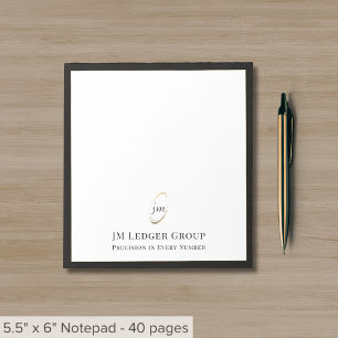 Bloco De Notas Monograma de Script Elegante