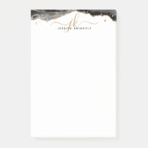 Monograma de Script Glitter Dourado de Geodo de Ag