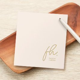 Bloco De Notas Monograma de Script Mínimo Mínimo Cor-de-rosa Simp