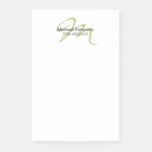 Bloco De Notas Monograma de Script Sofisticado Moderno Inicial