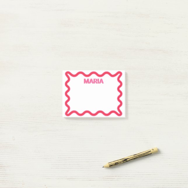 Bloco De Notas Monograma de Sombra Personalizado Cor-de-Rosa Inic (Na mesa)