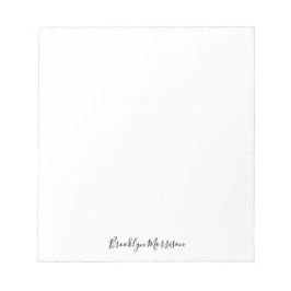 Bloco De Notas monograma de texto do nome do script personalizado