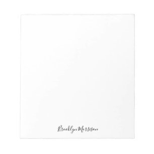 Bloco De Notas monograma de texto do nome do script personalizado