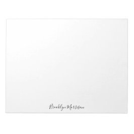 Bloco De Notas monograma de texto do nome do script personalizado