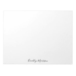 Bloco De Notas monograma de texto do nome do script personalizado