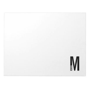 Bloco De Notas Monograma e Nome de Negrito Personalizado Moderno