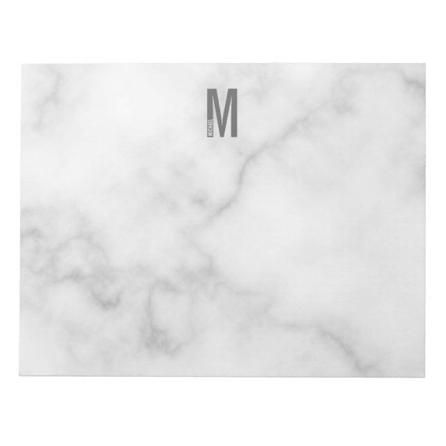 Bloco De Notas Monograma e Nome de Negrito Personalizado Moderno (Frente)