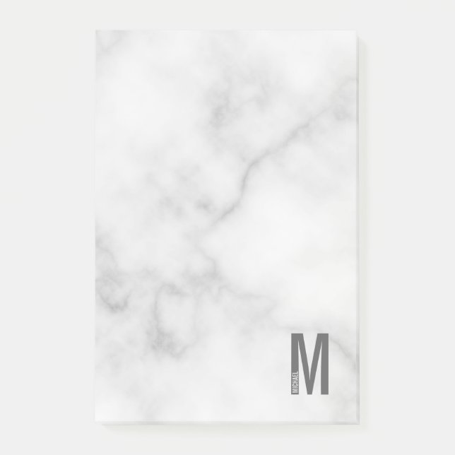 Bloco De Notas Monograma e Nome de Negrito Personalizado Moderno (Frente)