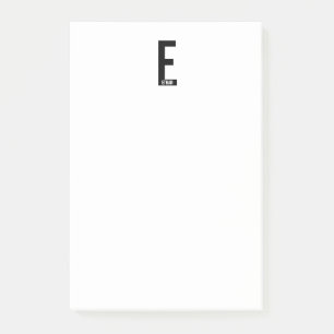 Bloco De Notas Monograma e Nome de Negrito Personalizado Moderno