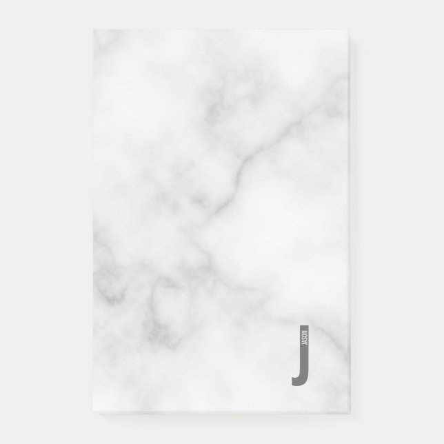 Bloco De Notas Monograma e Nome de Negrito Personalizado Moderno (Frente)