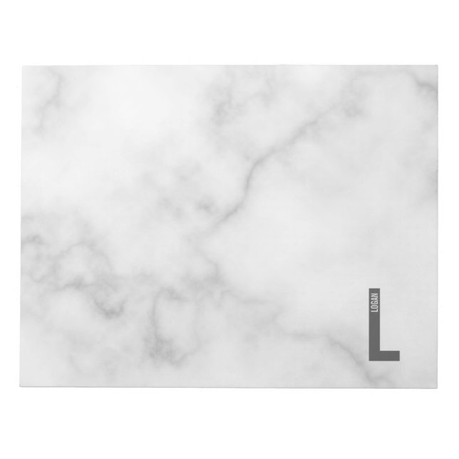 Bloco De Notas Monograma e Nome de Negrito Personalizado Moderno (Frente)