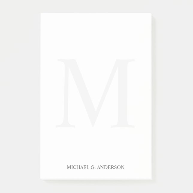 Bloco De Notas Monograma e nome personalizados (Frente)