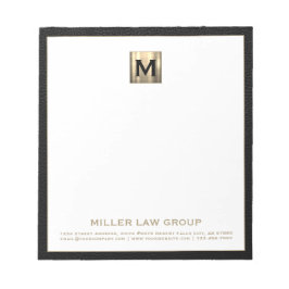 Bloco De Notas Monograma Elegante Logotipo Inicial