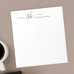 Bloco De Notas Monograma Elegante Moderno Personalizado<br><div class="desc">Bloco de notas de monograma pessoal moderno com caligrafia de script de tendência e design de tipografia minimalista para seu papel de carta personalizado.</div>