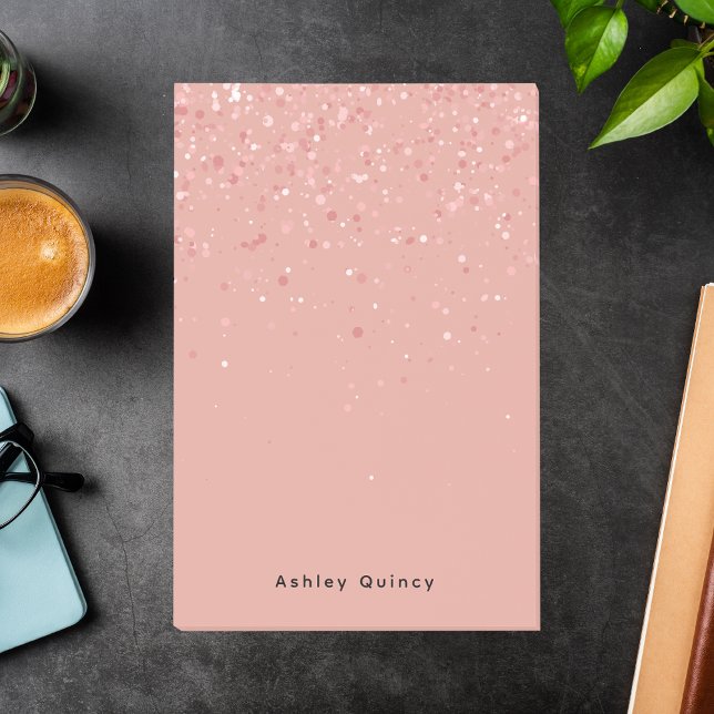 Bloco De Notas Monograma Elegante Rosa Mínimo Simples (Criador carregado)