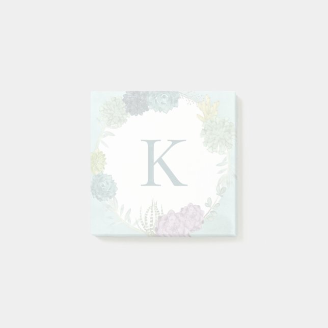 Bloco De Notas Monograma | Felicidade vegetal | A Felipe está com (Frente)