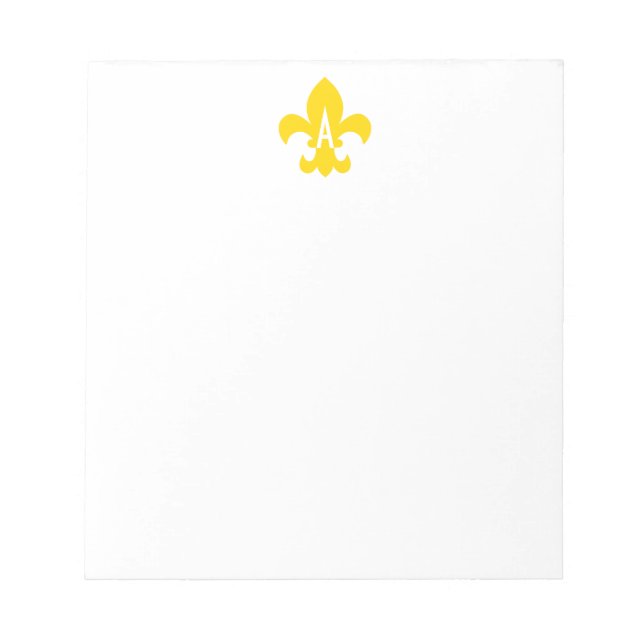 Bloco De Notas Monograma Fleur de Lis Dourado e Branco (Frente)