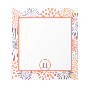 Bloco De Notas Monograma Floral
