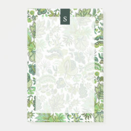 Bloco De Notas Monograma Floral do Green Boho Vintage