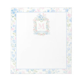 Bloco De Notas Monograma Floral Elegante
