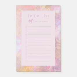 Bloco De Notas Monograma Floral Pastel Moderno