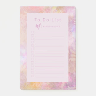 Bloco De Notas Monograma Floral Pastel Moderno