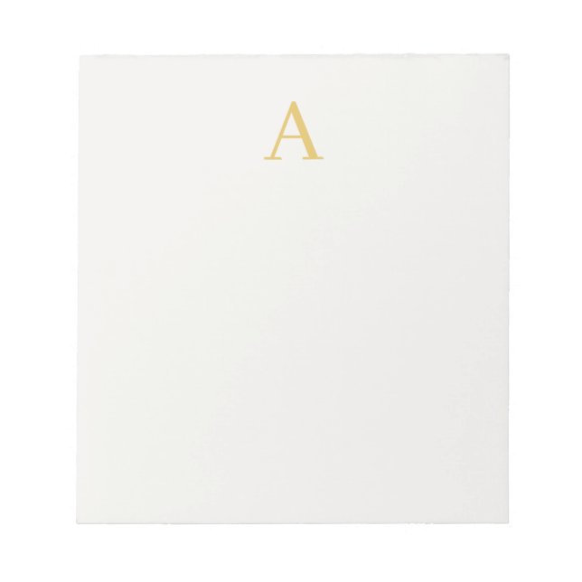 Bloco De Notas Monograma Inicial Profissional Cor Dourado e Paste (Frente)